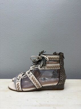 Coach Demi Wedge Leather Sandals Size 7